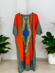 Orange Dashiki Maxi Dress