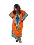 Orange Dashiki Maxi Dress