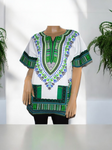 Green and White  Dashiki Unisex Top