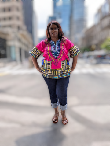 Pink Dashiki Unisex Top