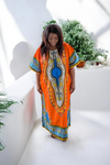 Orange Dashiki Maxi Dress