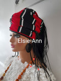 Red, Black & White Ankara/African Print Head Wrap