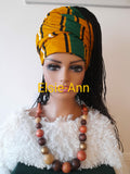 Striped Ankara/African Print Head Wrap