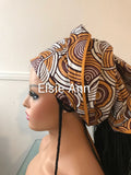 Mustard, White and Brown African Print/Ankara Head Wrap