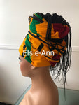 Red, Yellow, Green & Black Ankara/African Print Head Wrap