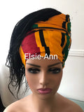 Red, Yellow, Green & Black Ankara/African Print Head Wrap